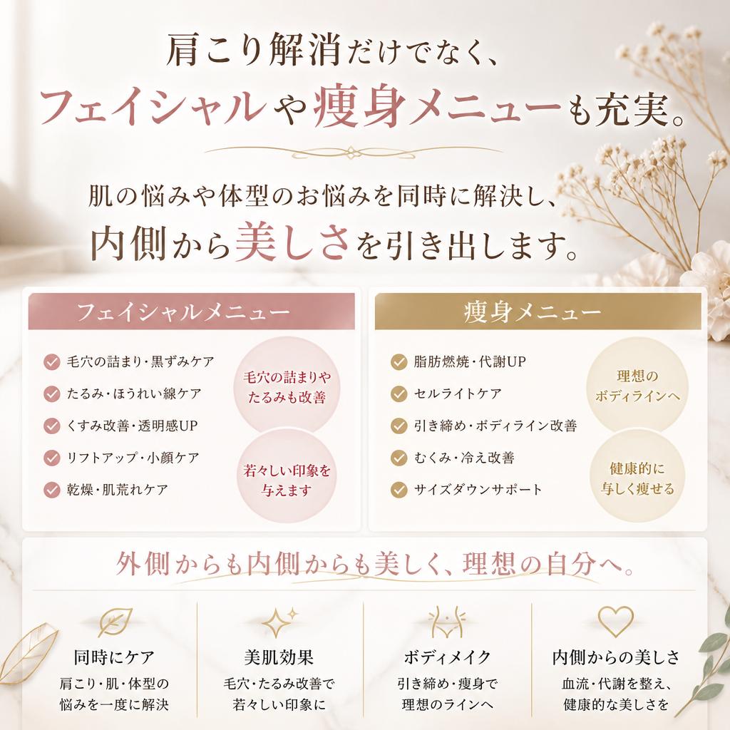 フェイシャルと痩身でトータルケア