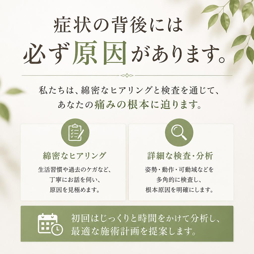 痛みの原因を徹底的に分析